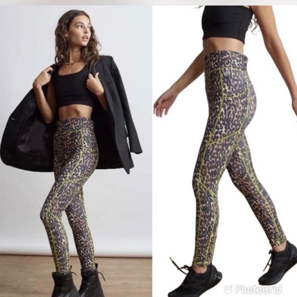 ALL ACCESS Leopard Print Leggings with Neon Trim